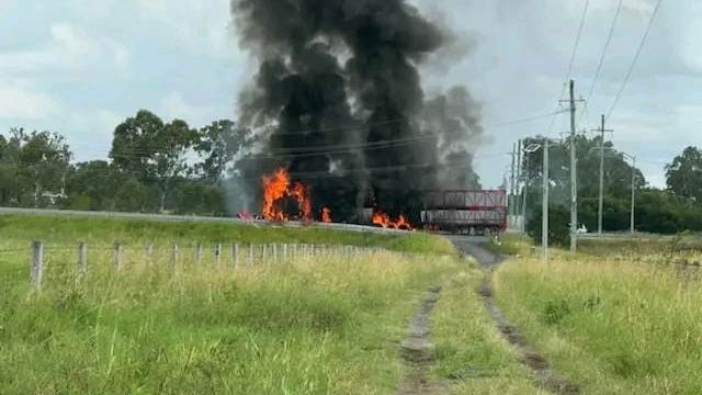 Truck and two cars collide on Cunningham Highway, injuring four people, a baby and two first responders - ABC News