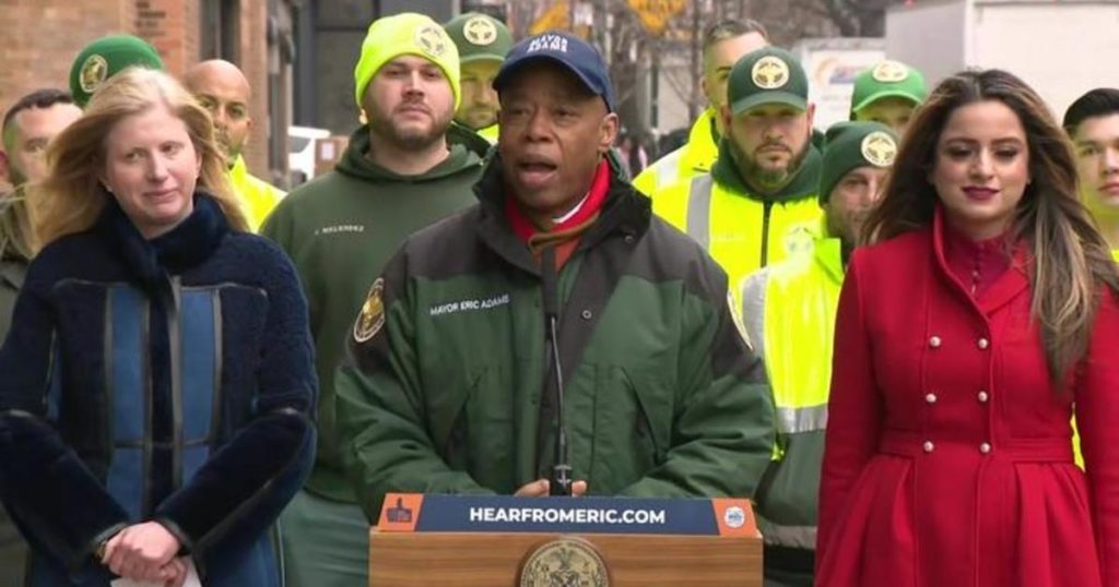 Mayor Eric Adams, Department of Sanitation unveil new prototype garbage truck for pilot program in Harlem - CBS New York