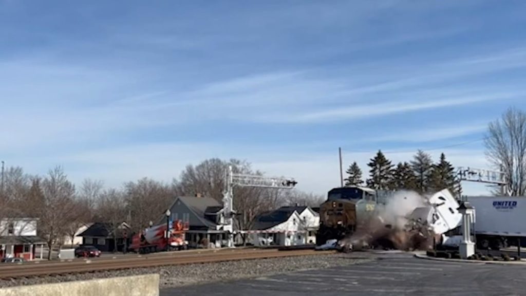 Watch A Freight Train Destroy A Semi Truck That Ignored Closing Barriers - Jalopnik