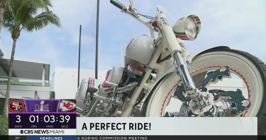 Miami Dolphins give away custom motorcycle - CBS Miami - CBS News