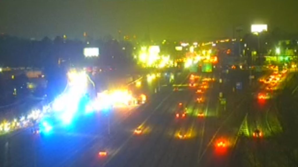 Deadly motorcycle crash scene blocks I-85 northbound lanes in DeKalb, police say - 11Alive.com WXIA