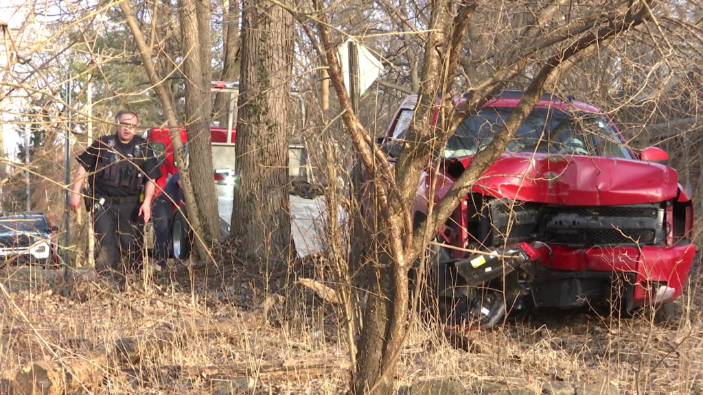 Truck crashes on dead-end road in East Lansing - WLNS