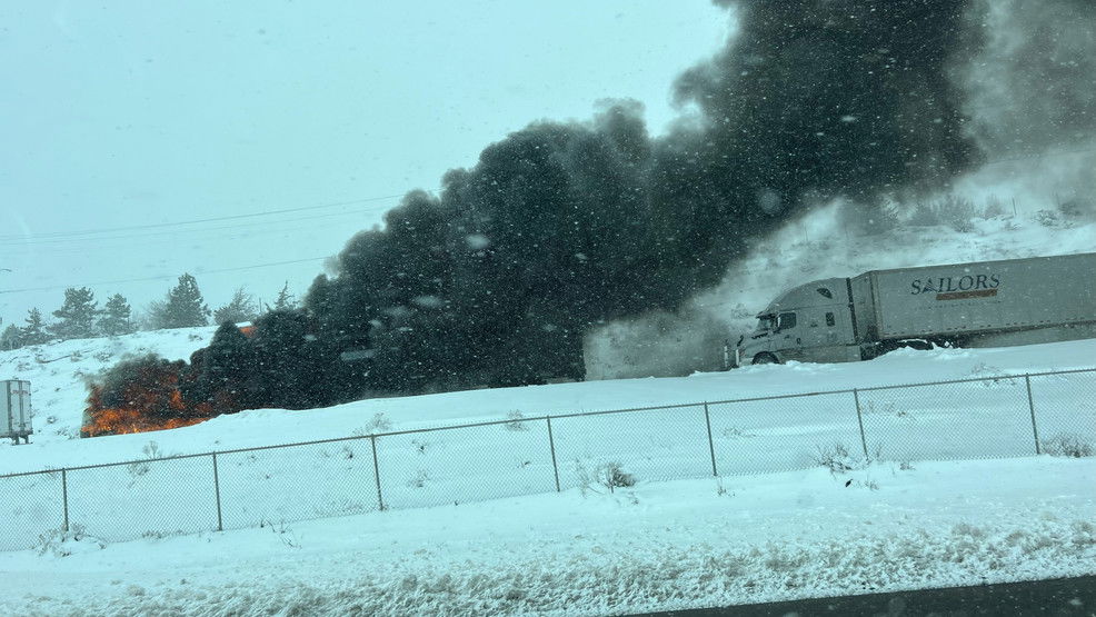 No one hurt after semi-truck catches fire west of Reno - KRNV