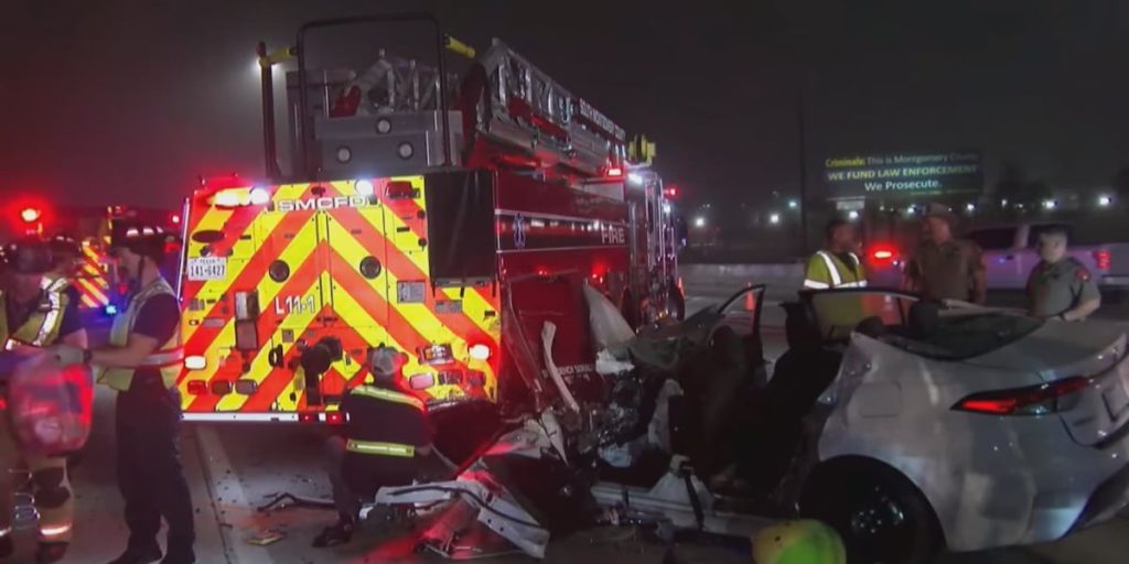 Woman killed after crashing into a South Montgomery County fire truck - KBTX