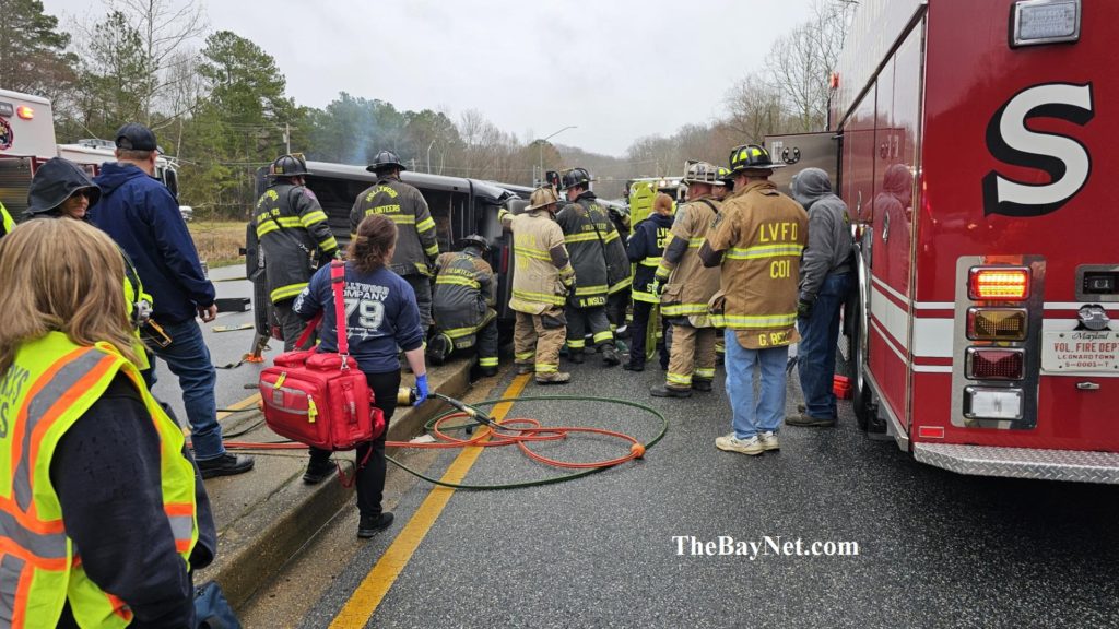 Overturned Truck Traps Driver In Leonardtown Crash - Bay Net