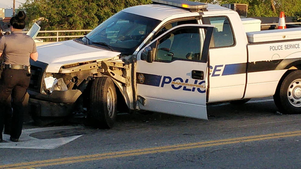 Bakersfield police technician truck involved in crash in central Bakersfield - Bakersfield Now