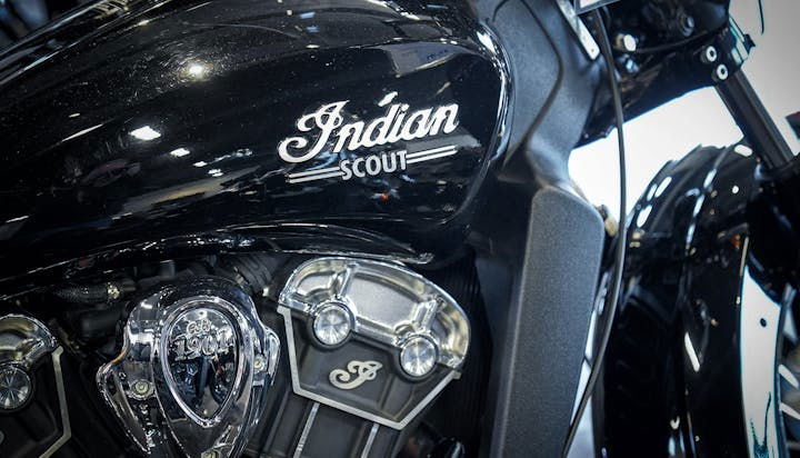 A detail on an Indian motorcycle at Twin Cities Indian Motorcycle in Rogers on Thursday.