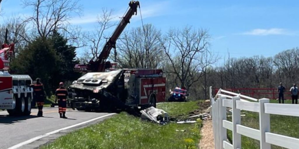 Fire trucks flips on highway in Highlandville, Mo. - KY3