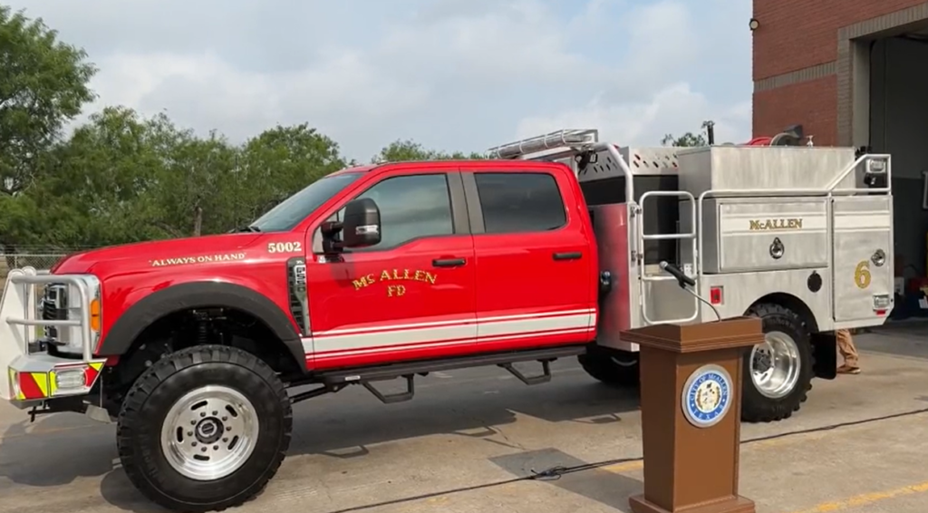 MFD holds push back ceremony for new brush truck - KVEO-TV