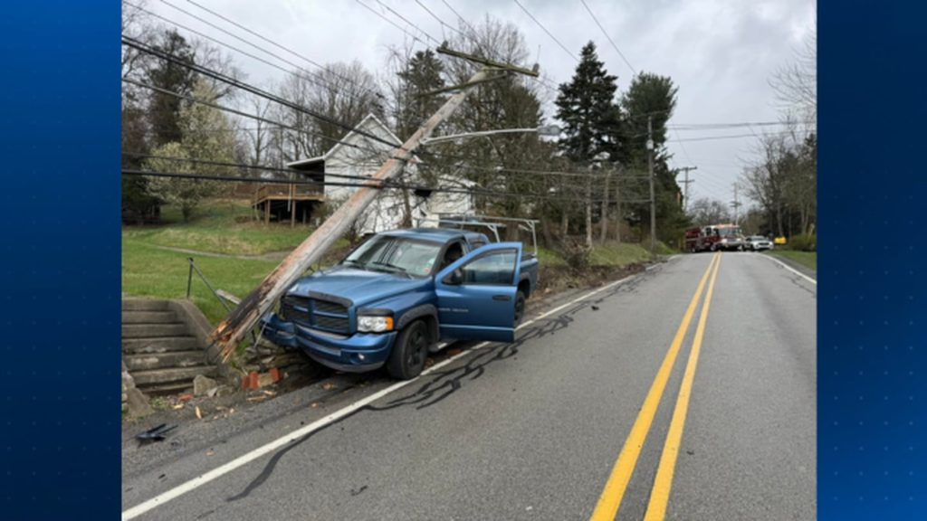 Driver arrested after crashing pickup truck into pole in Penn Hills - WPXI Pittsburgh