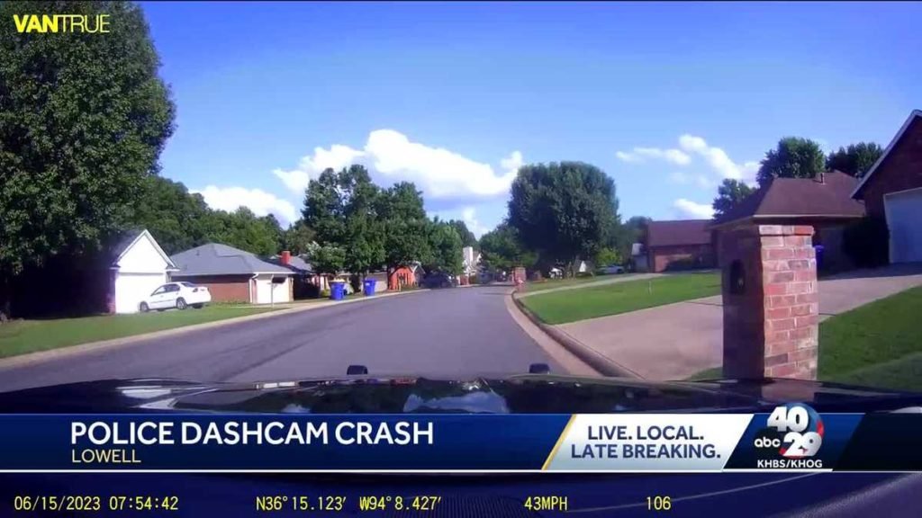 Dashcam footage shows crash into Lowell police car - 4029tv