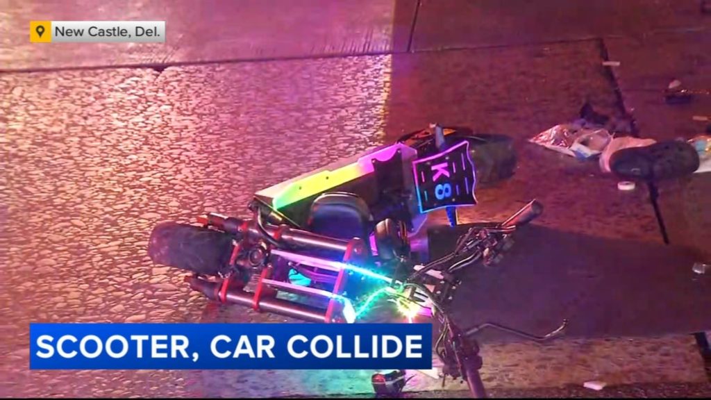 Car, scooter crash along Route 9 in New Castle County; 1 driver hospitalized - WPVI-TV