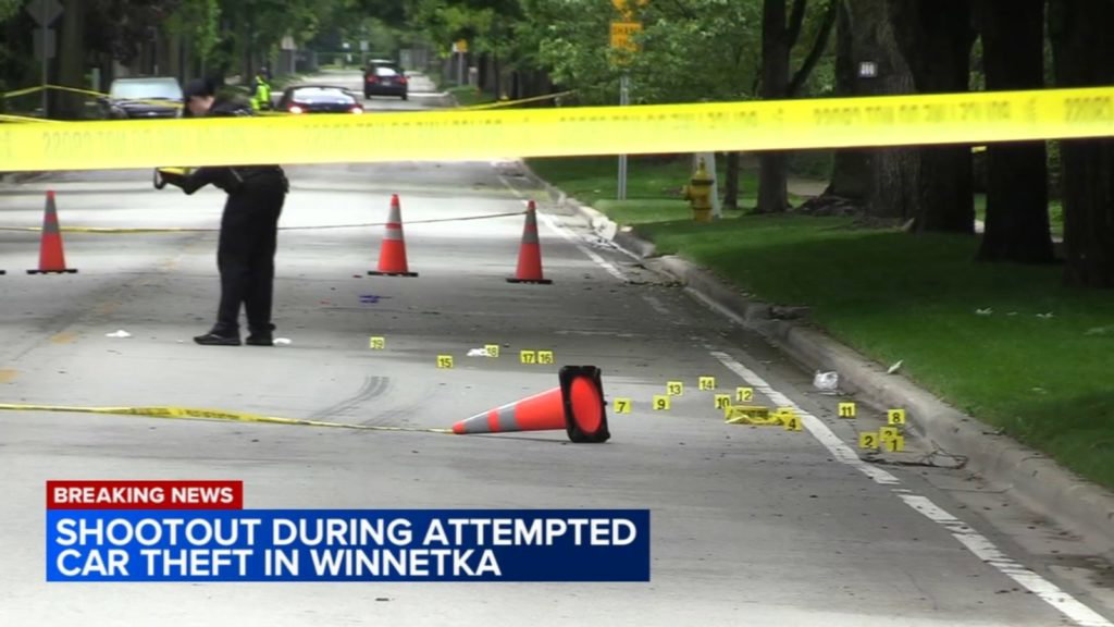 Winnetka homeowner exchanges fire with suspects trying to steal car, police say - WLS-TV