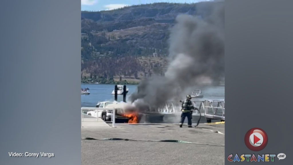 Truck fully engulfed in flames at downtown Kelowna boat launch on Water Street - Kelowna News - Castanet.net