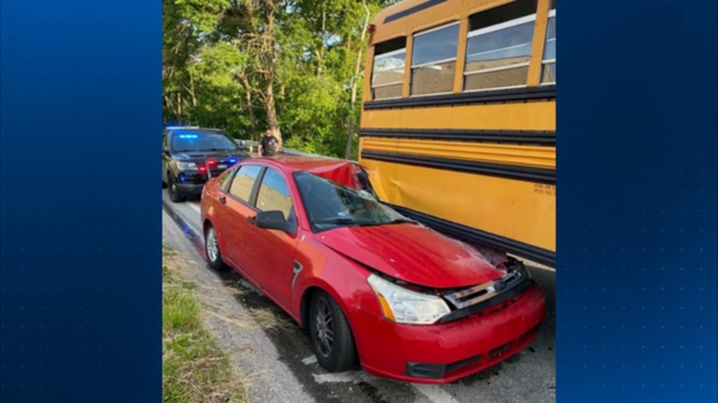 Car ends up under school bus after crash in West Mifflin - WPXI Pittsburgh