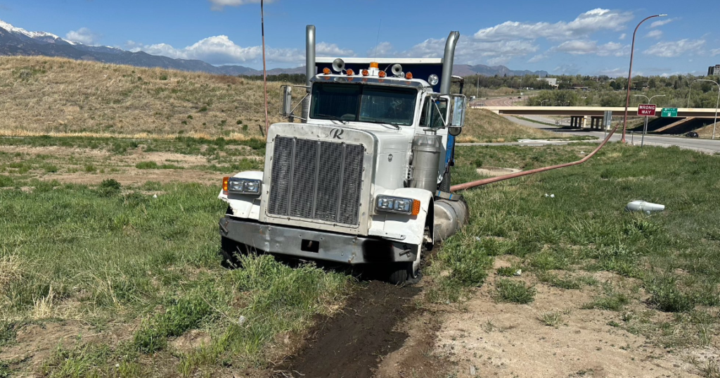Dump truck leaks fuel following crash in Colorado Springs, HAZMAT responds - Colorado Springs Gazette