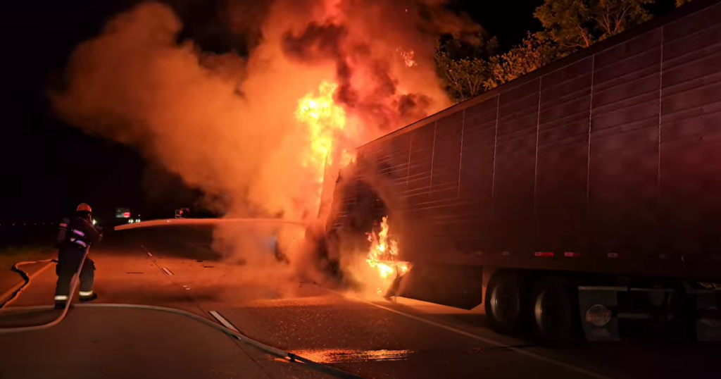 Interstate 59 closed after semi-truck trailer caught fire | Traffic - NOLA.com