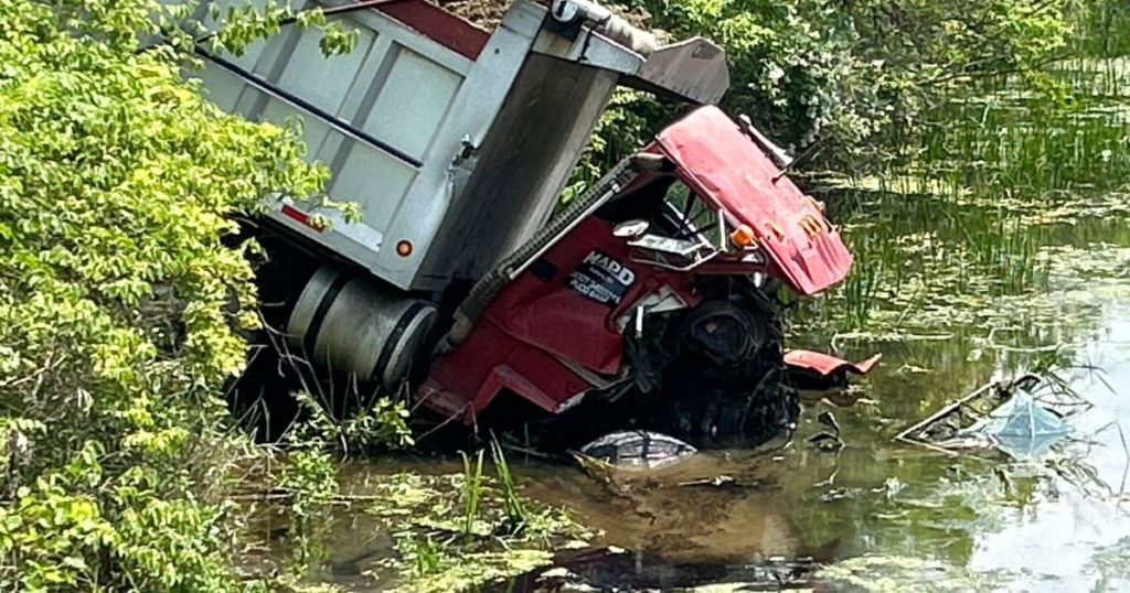 Dump truck crashes into canal near Granger Road - News 5 Cleveland WEWS