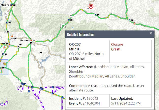 Oregon City woman killed, husband injured in motorcycle crash on Highway 207 north of Mitchell - KTVZ