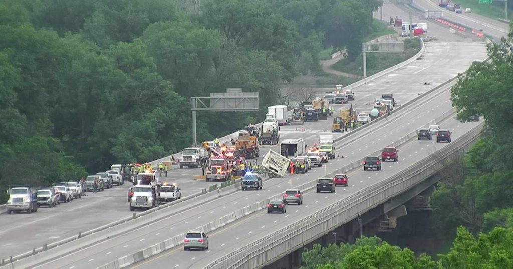 Major traffic backup on highway as semi truck spills load - Star Tribune