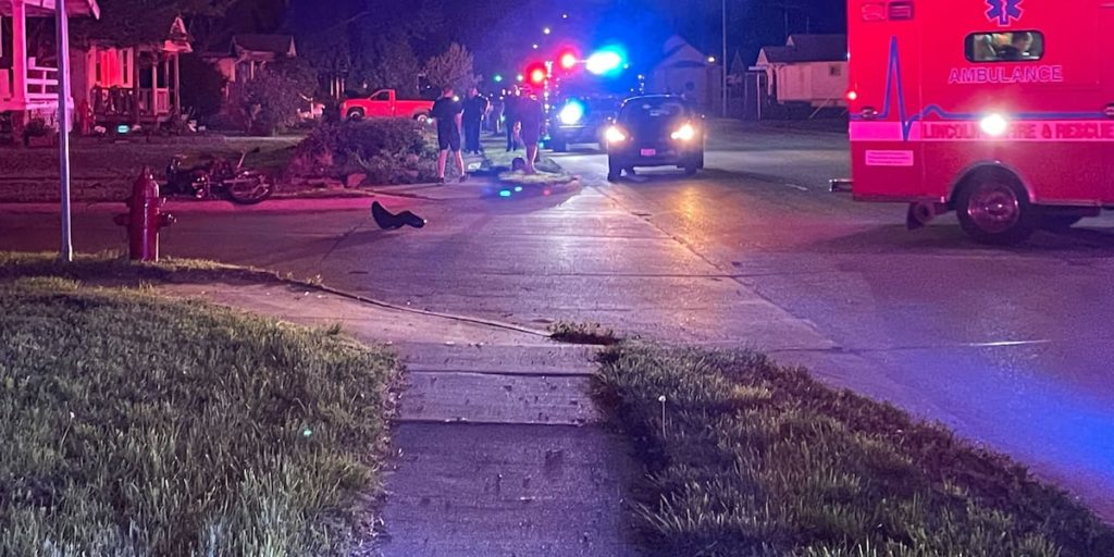 Motorcyclist hospitalized after crashing at 70th & Douglas - KOLN