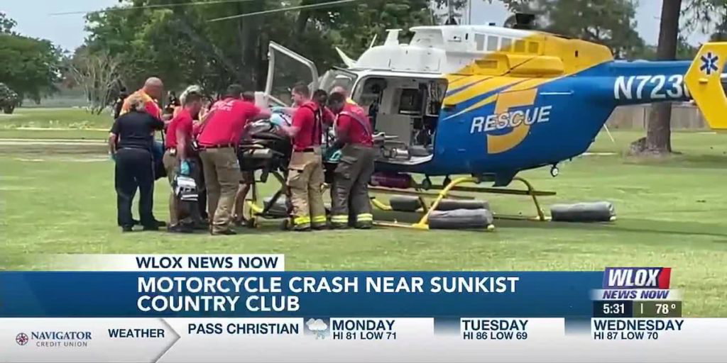 Motorcycle wreck victim airlifted from Biloxi golf course - WLOX