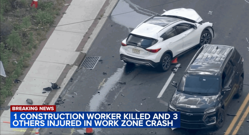 1 killed, 3 workers injured by car driving through New Jersey construction zone - New York Daily News