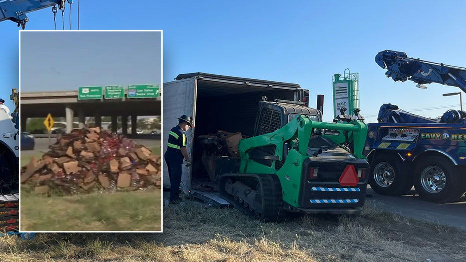 Truck carrying 40K pounds of strawberries overturns creating sticky traffic jam - Fox News