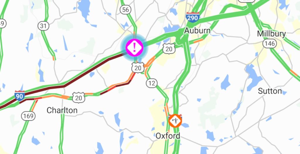 Box truck rollover crash on I-90 in Oxford creating delays, officials warn - MassLive.com