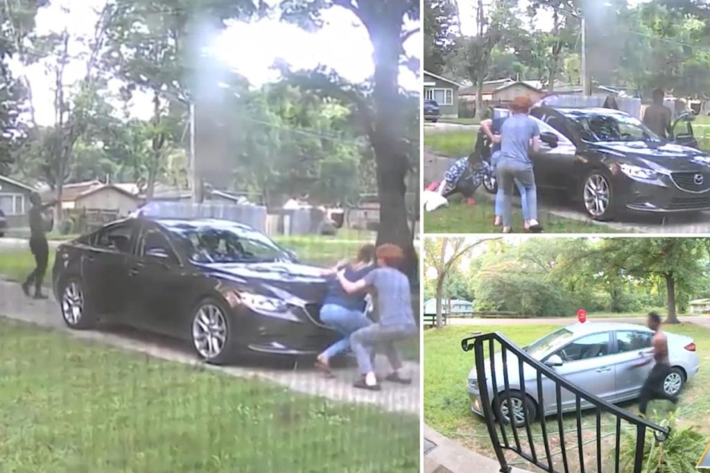 Carjackers seen in shocking video open fire on family while trying to steal car – with grandkids inside: 'Can't stay here anymore' - New York Post