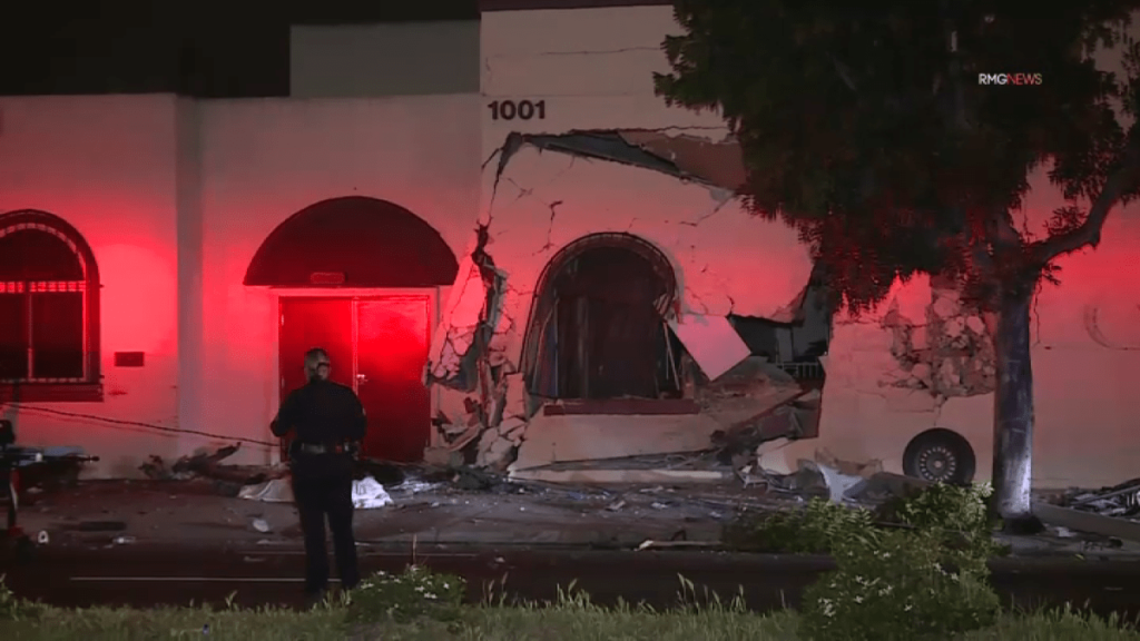 South LA church damaged after car crashes into building - NBC Los Angeles