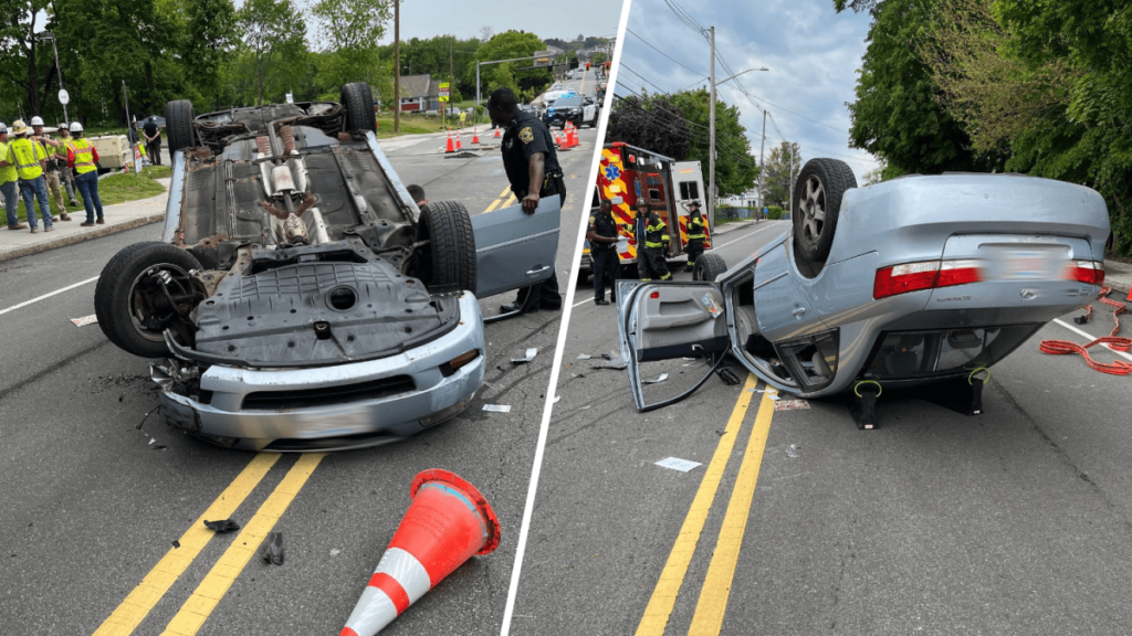 Car flips in crash at Norwood, MA middle school – NBC Boston - NBC Boston