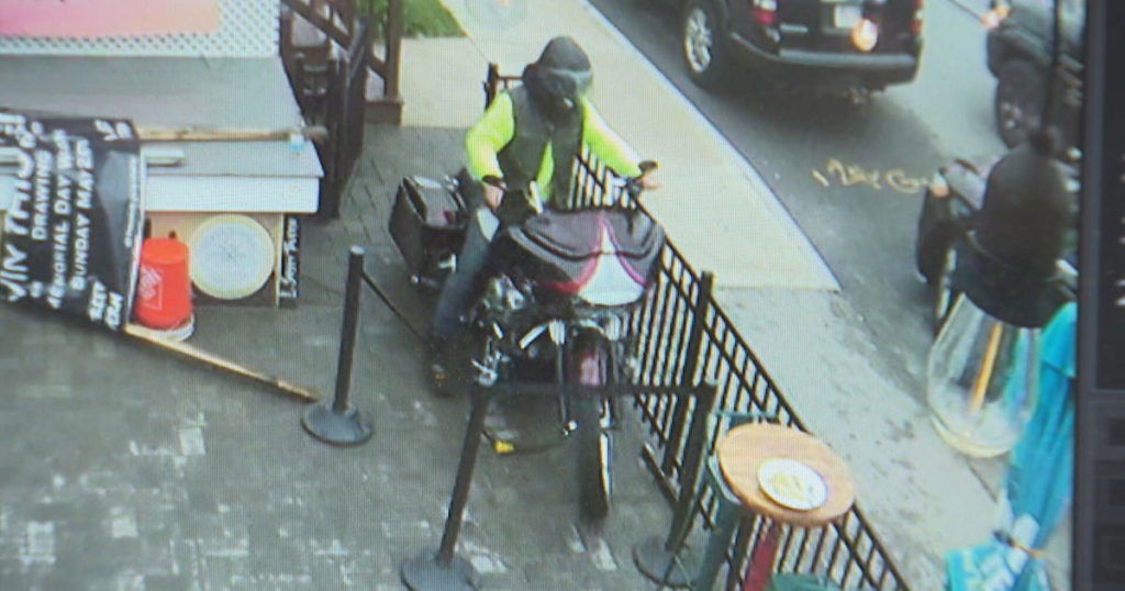 Video shows motorcycle stolen from charity event, driven through New Hampshire bar - CBS Boston