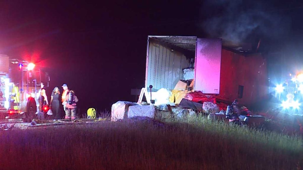 Lanes partially re-opened after semi-truck fire on interstate near CVG - WLWT Cincinnati