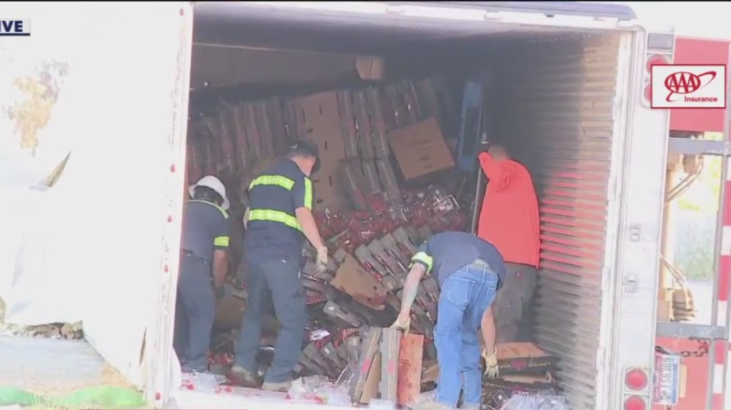 Truck carrying 40K pounds of strawberries overturns in San Jose - KTVU FOX 2 San Francisco