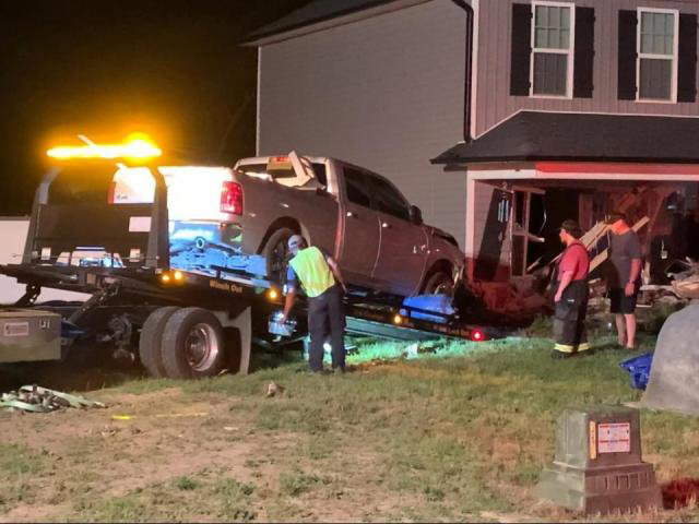 Pickup truck crashes into new home near Fayetteville - WRAL News
