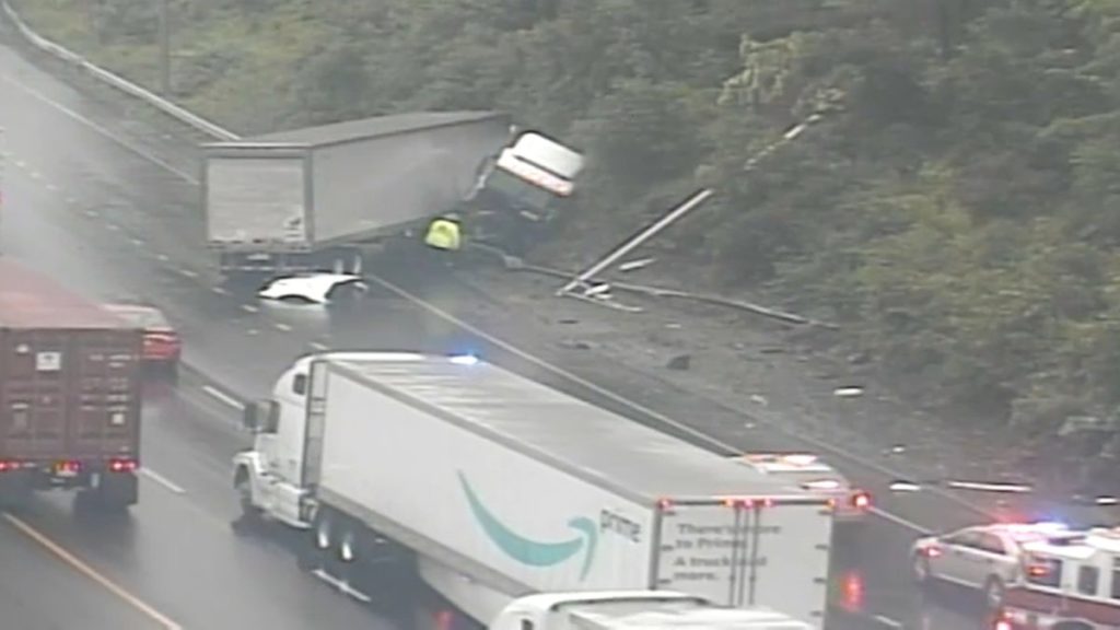 Jackknifed truck caused miles of delays on I-95 North in Fairfield - NBC Connecticut