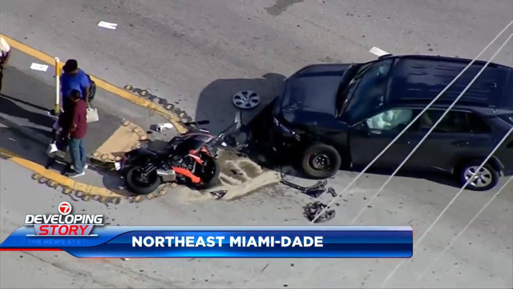 2 hospitalized after vehicle and motorcycle collide in NE Miami-Dade - WSVN 7News | Miami News, Weather, Sports | Fort Lauderdale