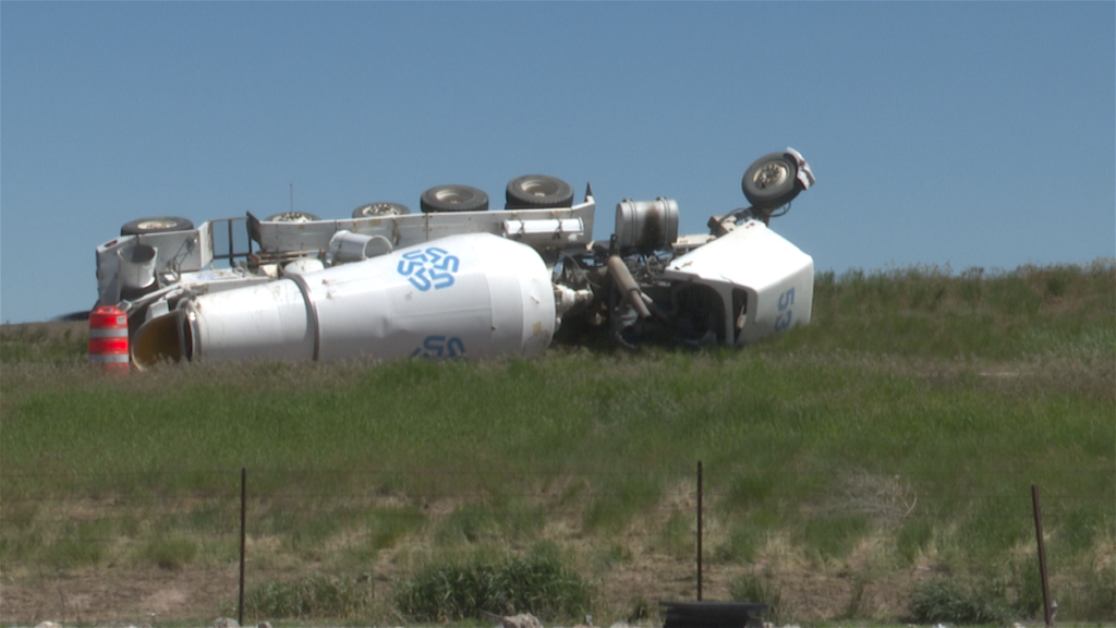 Cement truck tips over on US 20 near Idaho Falls - Local News 8 - LocalNews8.com