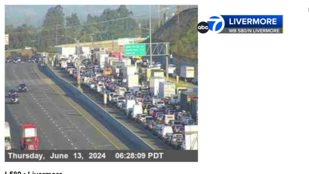 Fatal motorcycle crash in Livermore causes massive backup on westbound I-580, CHP says - KGO-TV