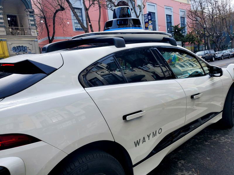 A Waymo rider-only robotaxi is seen during a test ride in San Francisco, California, U.S., December 9, 2022. REUTERS/Paresh Dave/File Photo