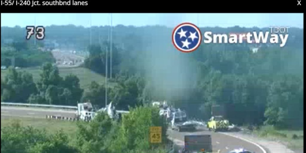 Overturned semi-truck causing traffic delays on I-240 - Action News 5