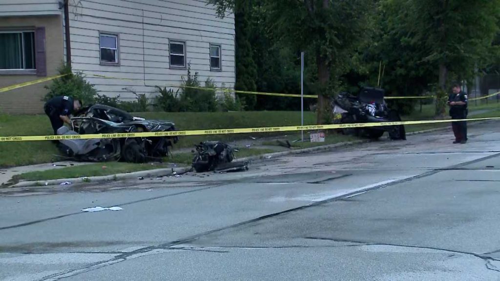 Car split in half, 1 person taken to the hospital following Milwaukee crash - WISN Milwaukee