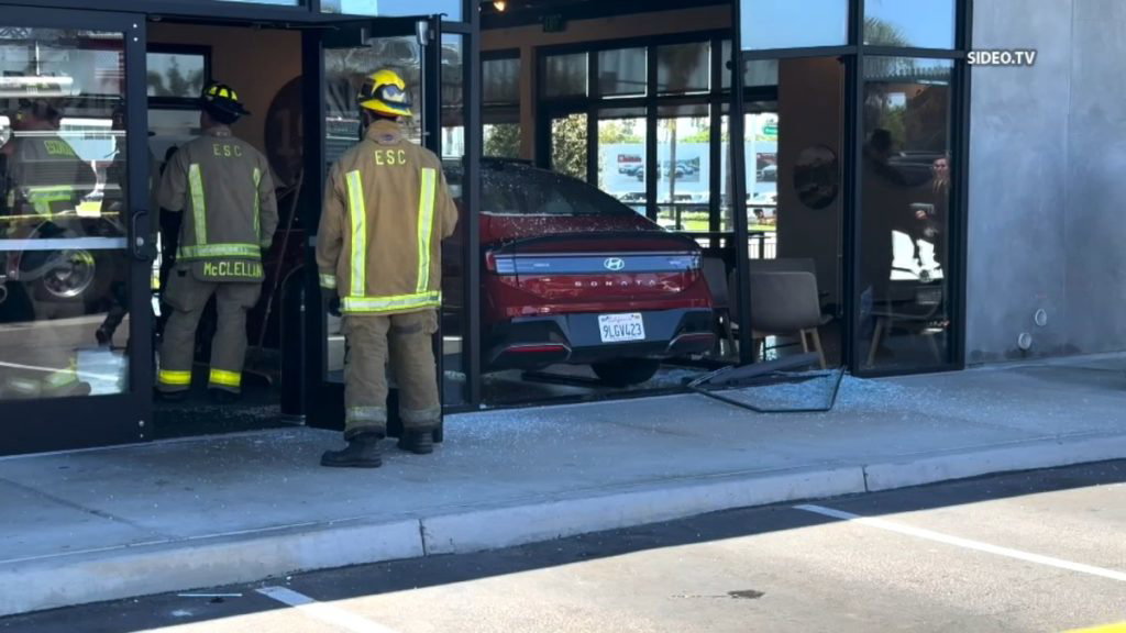 Car drives through front of Escondido Starbucks, injures 4 people - NBC San Diego