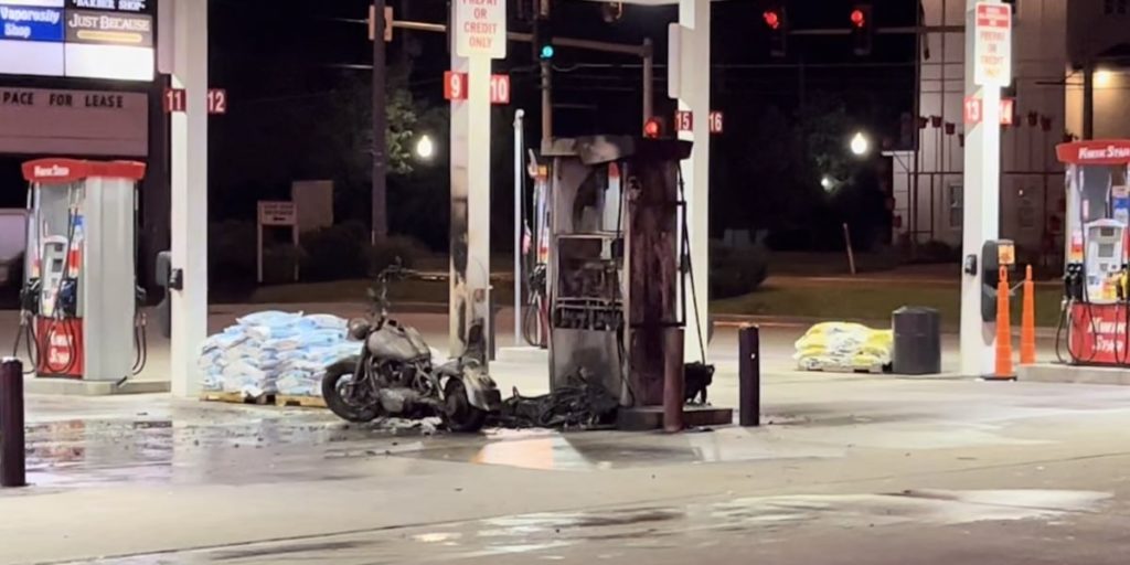 Motorcycle fire spreads to gas pump in Davenport - KWQC