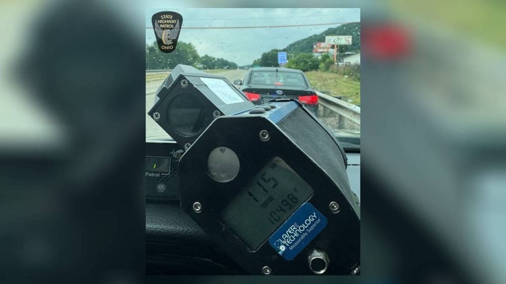 Driver goes 115 mph; state trooper catches car going 45 mph over speed limit in Ohio - WHIO