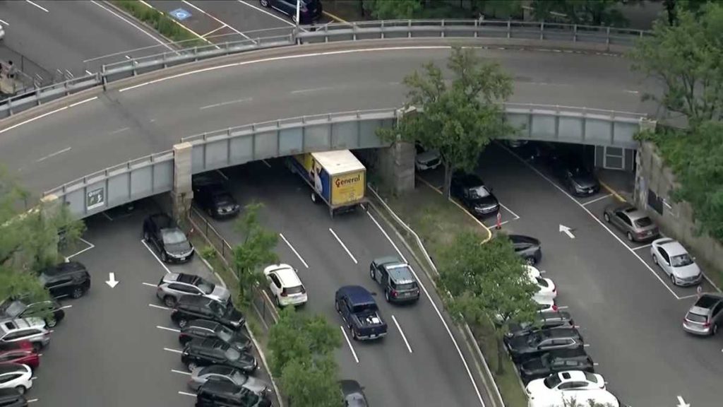 Storrowed: Truck wedged under ramp on Boston's Storrow Drive - WCVB Boston