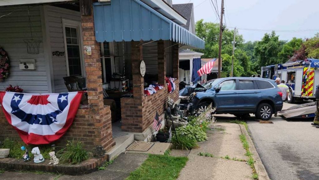 Car smashes into home in Port Vue; Security camera captures crash - WTAE Pittsburgh