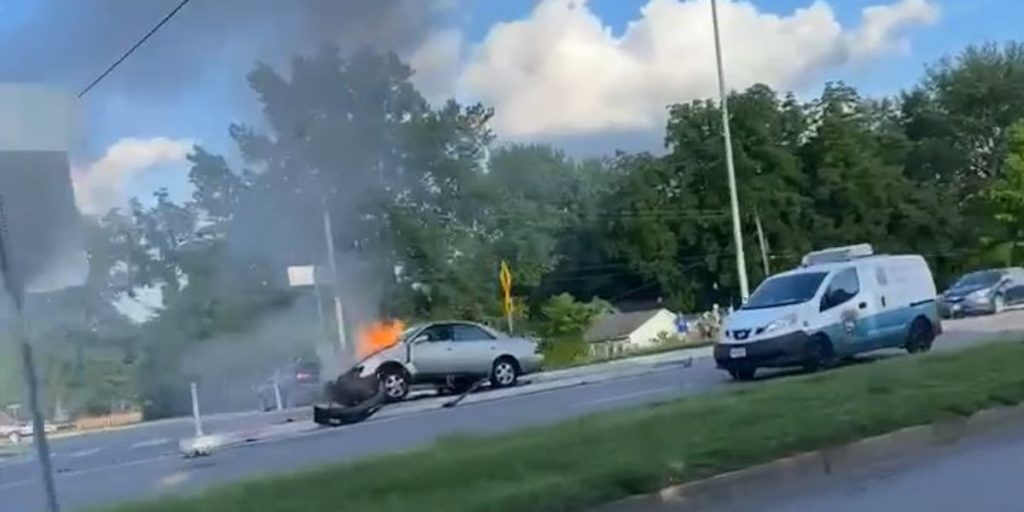 One person taken to the hospital after crash leads to car fire in Springfield - KY3