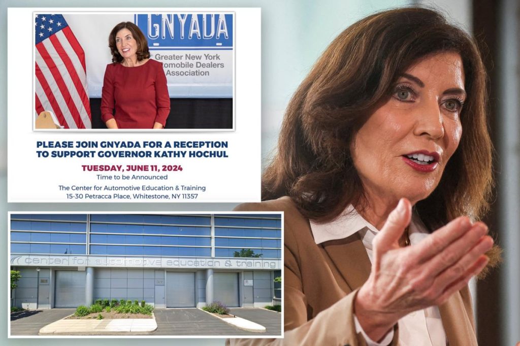 Car dealership group to host NYC fundraiser for Hochul days after she reversed course on congestion-pricing - New York Post